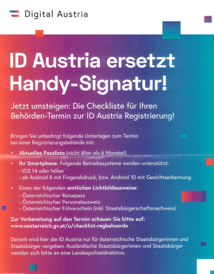 ID Austria ersetzt Handy-Signatur!